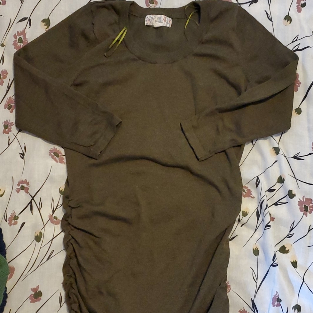 Olive Pink Republic extra long ruffled sweater